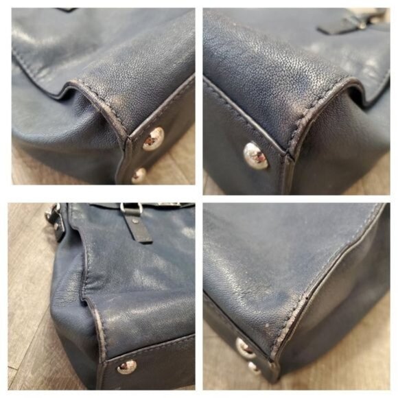 Michael Kors Bag Tote Satchel Shoulder Handbag Purse Blue Leather WOMAN'S WOMEN' - Picture 10 of 14